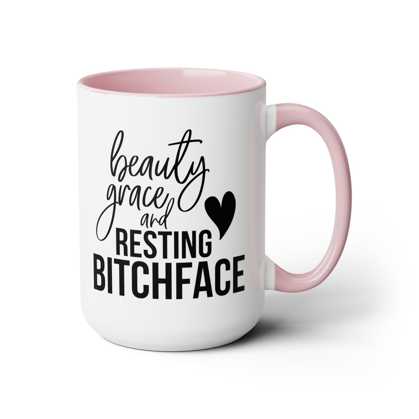 Beauty and Grace Two-Tone Coffee Mugs, 15oz