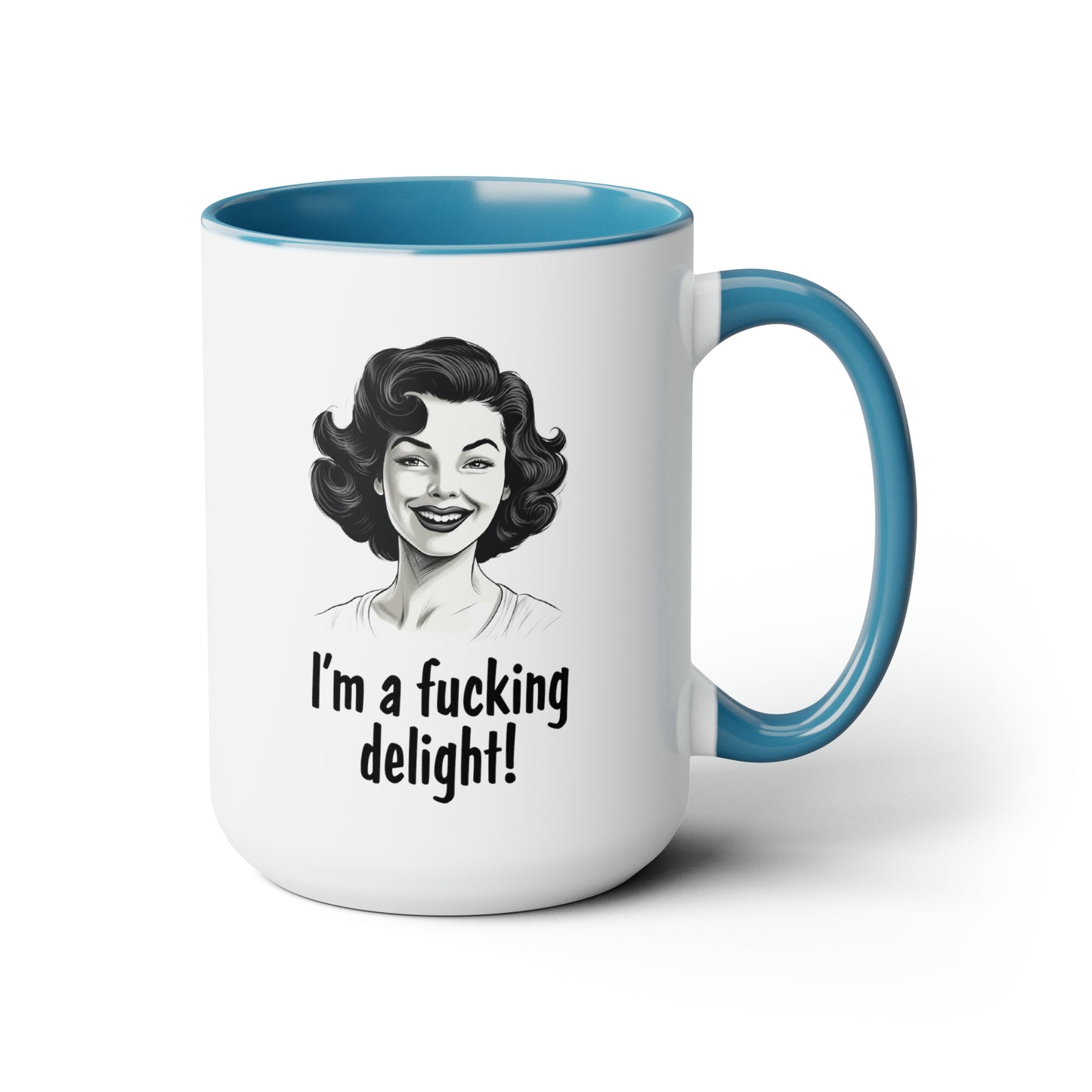 Delight Two-Tone Coffee Mugs, 15oz