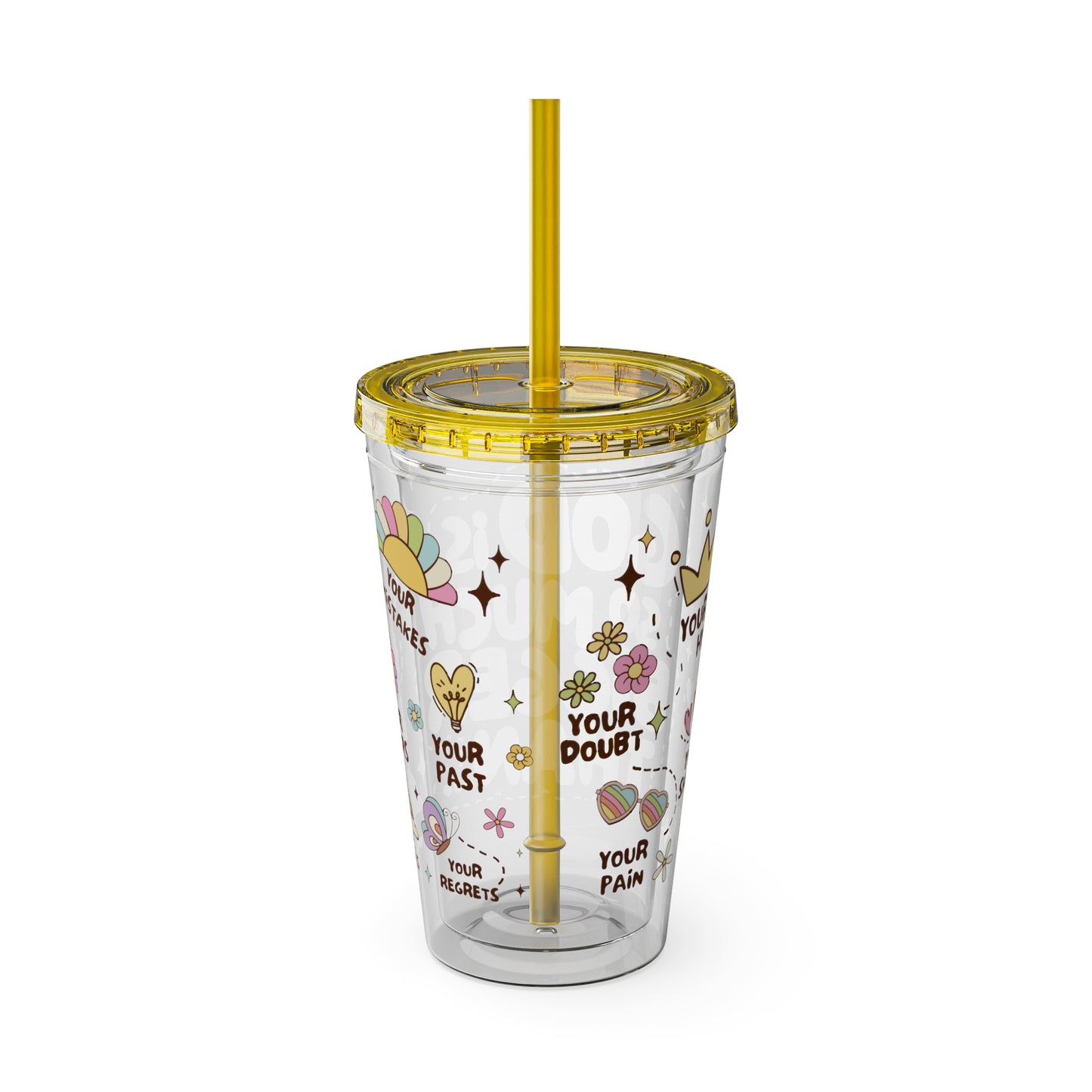 God is Bigger Sunsplash Tumbler with Straw, 16oz