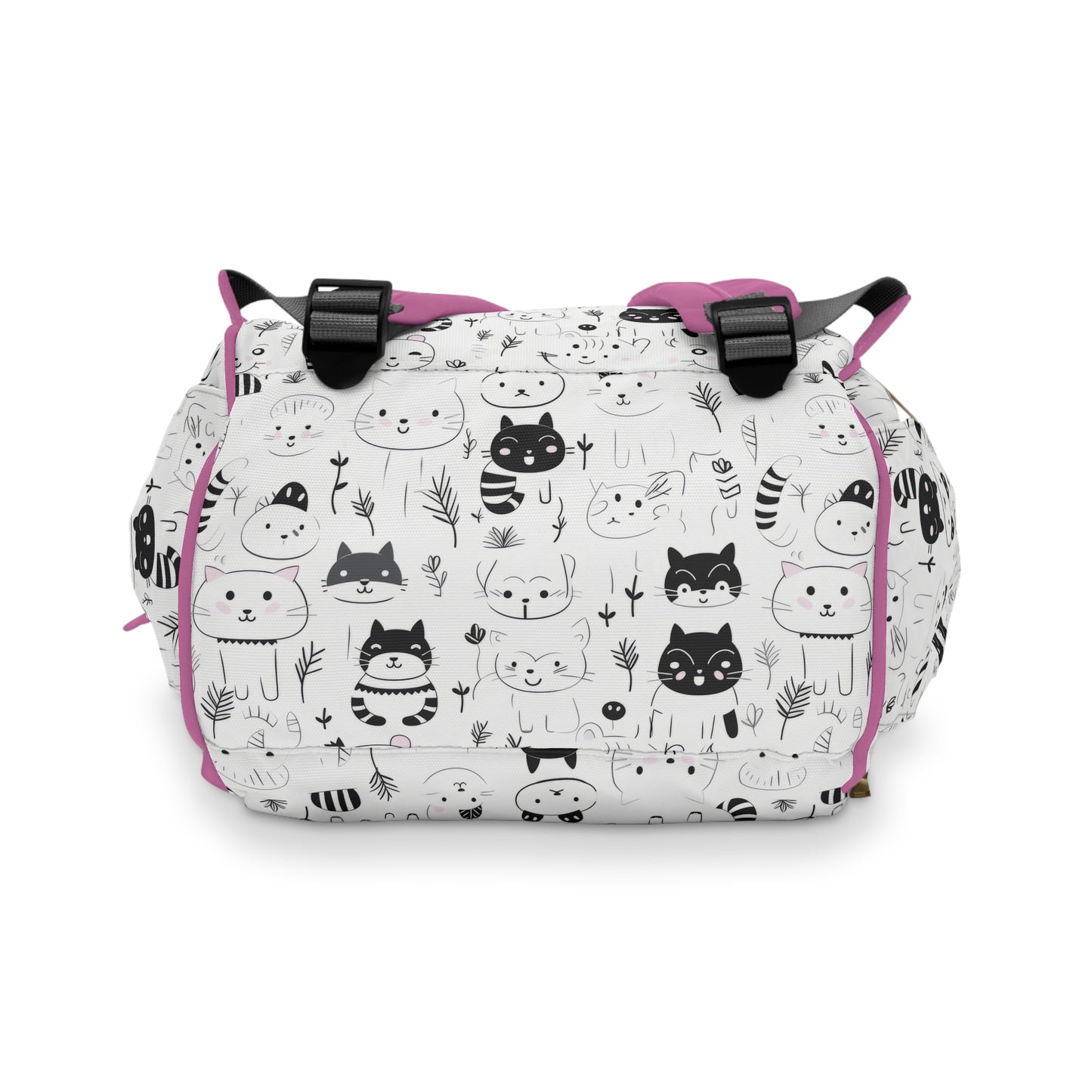 Pink Cutie Cats Multifunctional Diaper Backpack