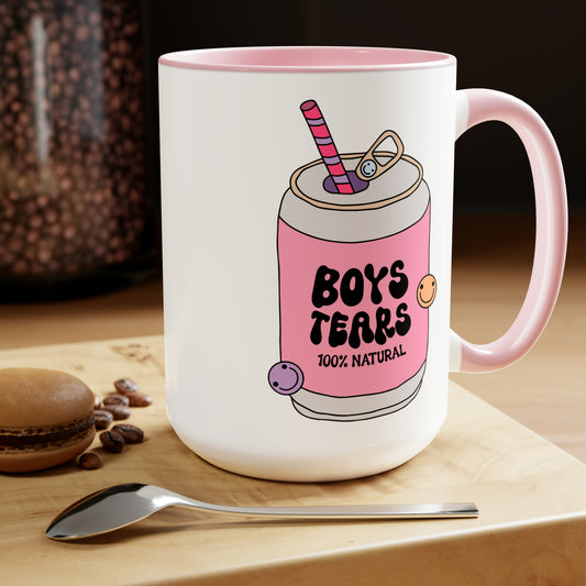 Boys Tears Two-Tone Coffee Mugs, 15oz