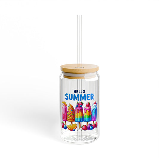 Hello Summer Sipper Glass, 16oz