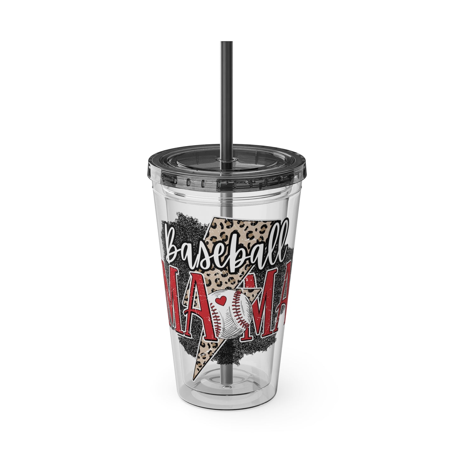 Baseball Mama Sunsplash Tumbler with Straw, 16oz