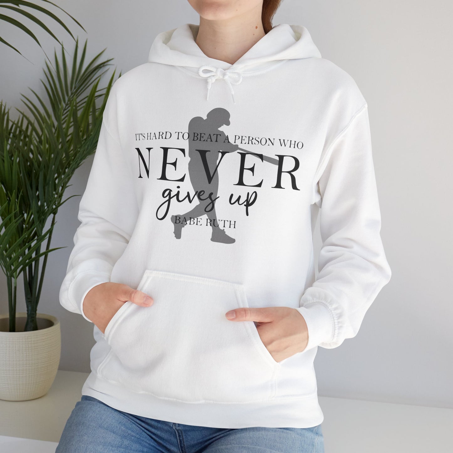 Never Give Up Unisex Heavy Blend™ Hooded Sweatshirt