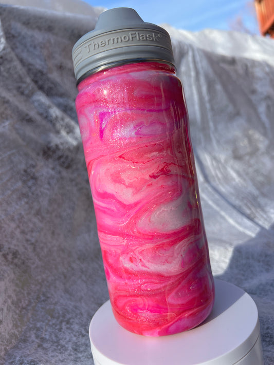 Pink Alcohol Ink 16 ounce Waterbottle